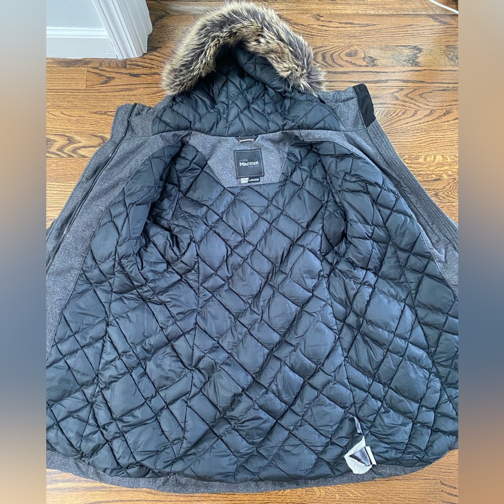 Marmot Georgina Featherless Insulated Coat In Dark Gey View 6